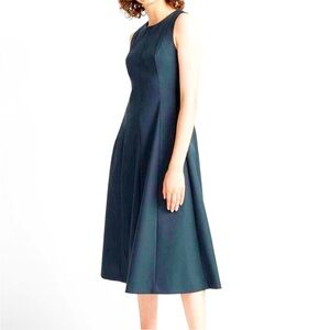 New Club Monaco Cypress Green Paneled Midi Dress size 8